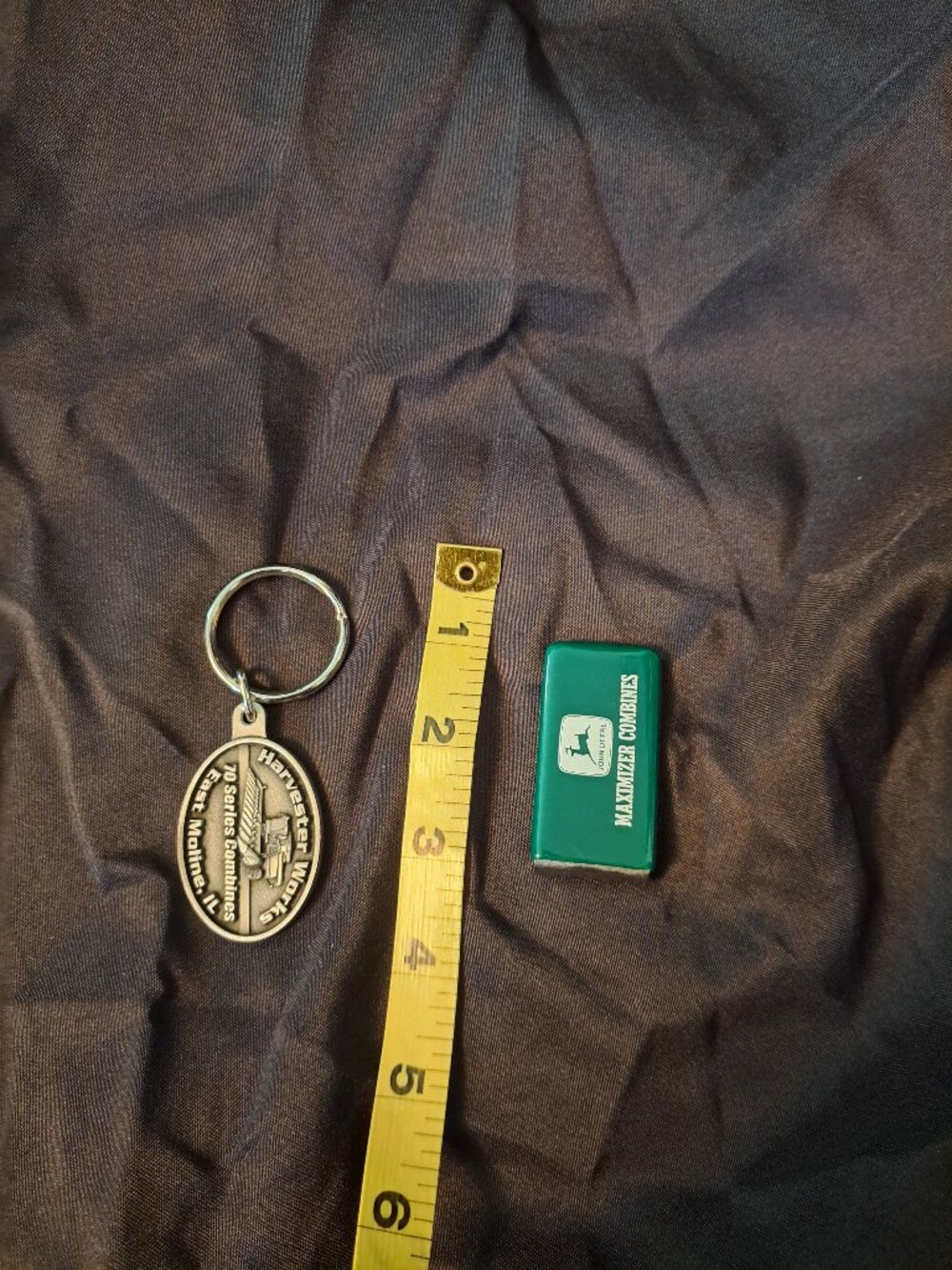 Vntg John Deere "Harvester Works" keychain & Maximizer Combines money clip - Picture 3 of 7